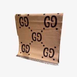 Gucci Wool Silk Scarf Beige For Women