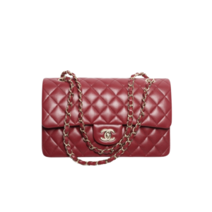 Chanel Classic 11.12 Crosbody Bag 9.9in/ 25.5cm Burgundy Gold Hardware For Women A01112 Y04059 NZV44