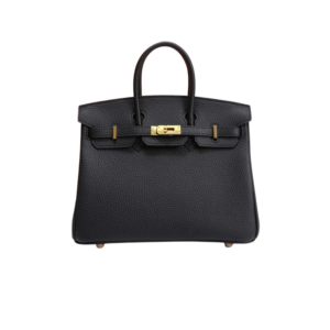 Hermes Birkin 25 Top Handle Bag 9.8in/ 25cm Noir Togo Gold Hardware For Women
