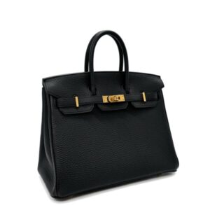 Alternative view of Hermes Birkin 25 Top Handle Bag 9.8in/ 25cm Noir Togo Gold Hardware For Women