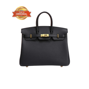 Hermes Birkin 25 Top Handle Bag 9.8in/ 25cm Noir Togo Gold Hardware For Women