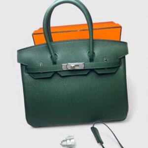 Alternative view of Hermes Birkin 30 Top Handle Bag 11.8in/ 30cm Togo Dark Green Silver Hardware For Women