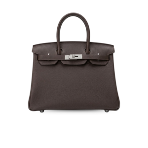 Hermes Birkin 30 Top Handle Bag 11.8in/ 30cm Togo Dark Grey Silver Hardware For Women
