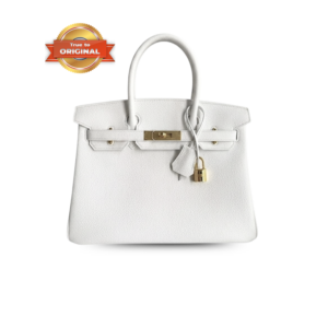 Hermes Birkin 30 Top Handle Bag 11.8in/ 30cm White Gold Hardware For Women