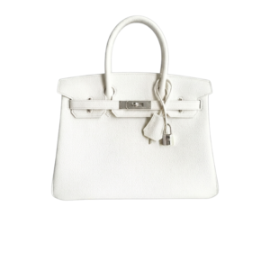 Hermes Birkin 30 Top Handle Bag 11.8in/ 30cm White Silver Hardware For Women