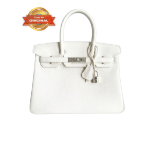 Hermes Birkin 30 Top Handle Bag 11.8in/ 30cm White Silver Hardware For Women