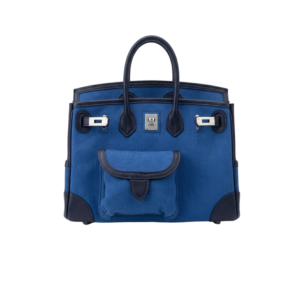 Hermes Birkin Cargo 25 Top Handle Bag 9.8in/ 25cm Blue Silver Hardware Bag For Women