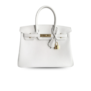 Hermes Birkin Top Handle Bag 11.8in/ 30cm White Gold Hardware For Women