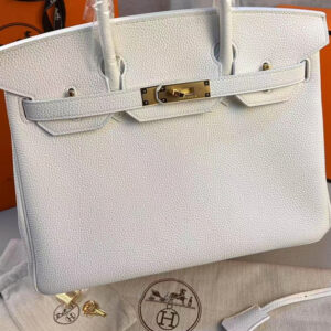 Alternative view of Hermes Birkin 30 Top Handle Bag 11.8in/ 30cm White Gold Hardware For Women