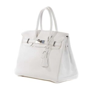 Alternative view of Hermes Birkin 30 Top Handle Bag 11.8in/ 30cm White Silver Hardware For Women