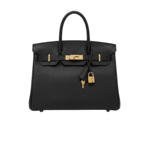 Hermes Birkin Top Handle Bag 11.8in/ 30cm Black Gold Hardware For Women