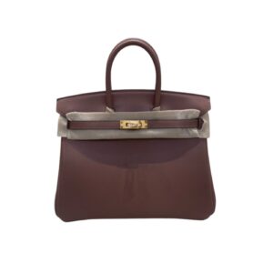 Hermes Birkin 25 Beton Swift Bordeaux For Women 25cm / 9.8in