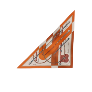 Hermes Clic-Clac Triangle Scarf Orange Cuit  For Women H361662S 03