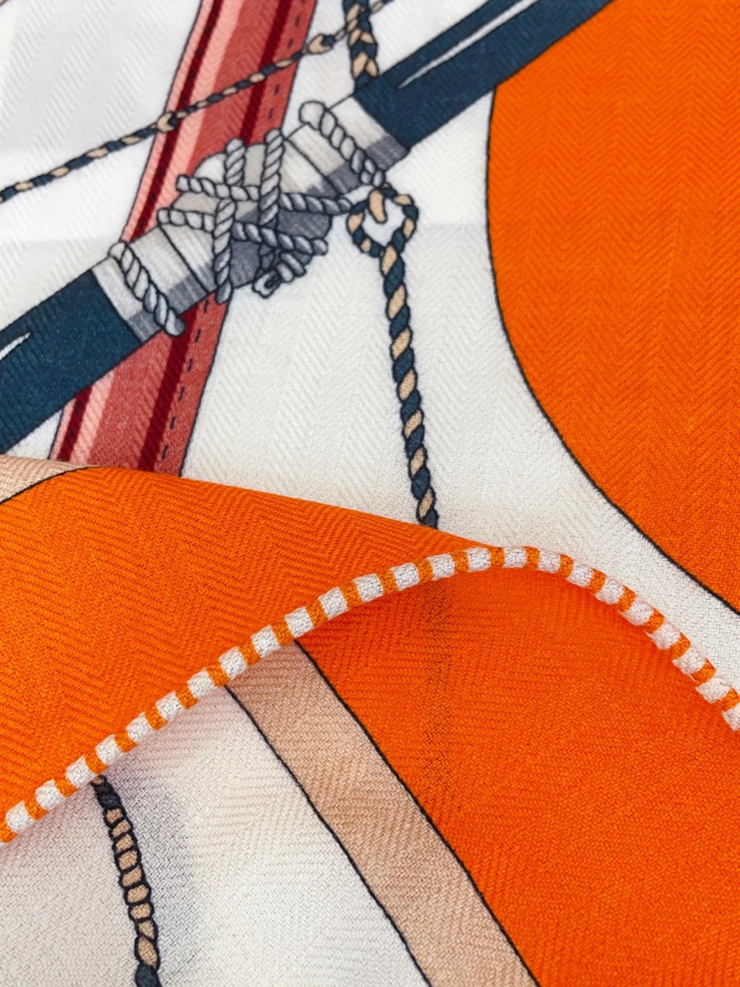 Hermes Clic-Clac Triangle Scarf Orange Cuit  For Women H361662S 03