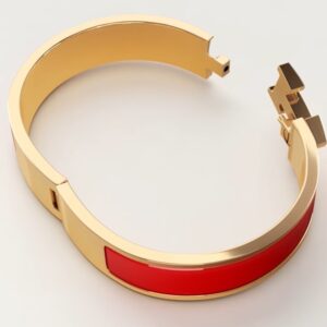 Alternative view of Hermes Clic H Bracelet Rouge Amarante Gold Hardware For Women H700001F 94PM