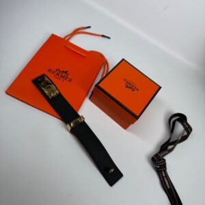 Alternative view of Hermes Collier De Chien 24 Bracelet Black Gold Hardware For Women H079501CC89T1