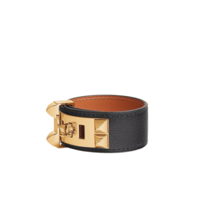 Hermes Collier De Chien 24 Bracelet Black Gold Hardware For Women H079501CC89T1