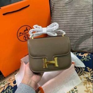 Alternative view of Hermes Constance 18 Crossbody Bag 7.1in/ 18cm Khaki Green Gold Hardware For Women