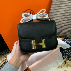 Alternative view of Hermes Constance 18 Crossbody Bag 7.1in/ 18cm Black Gold Hardware For Women