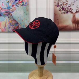 Alternative view of Hermes Davis H Primavera Cap Black Hermes Cap