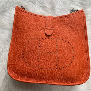 Alternative view of Hermes Evelyne III 29 Bag Orange With Silver-Toned Hardware For Women, Women's Shoulder And Crossbody Bags 11.4in/29cm H056277CC9J