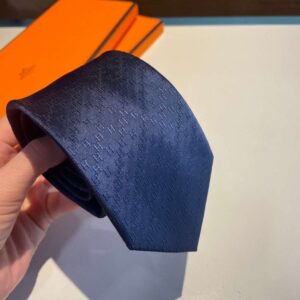 Alternative view of Hermes Faconnee H Tie Navy Blue For Men