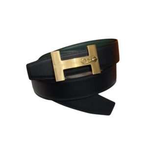 Hermès “H-Zip” 38mm Reversible Belt Black & Green