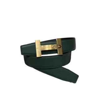 Alternative view of Hermès “H-Zip” 38mm Reversible Belt Black & Green