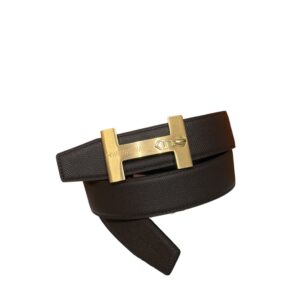 Hermès “H-Zip” 38mm Reversible Belt Dark Brown & Black