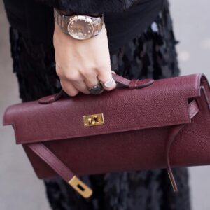 Alternative view of Hermes Kelly Cut Clutch Top Handle 12.2in/ 31cm Burgundy Epsom Gold Hardware For Women
