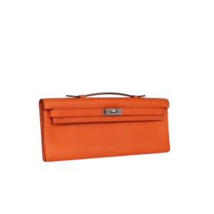 Alternative view of Hermes Kelly Cut Clutch Top Handle 12.2in/ 31cm Orange Swift Silver Hardware For Women