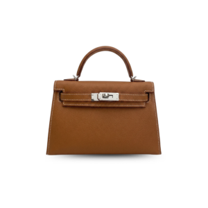 Hermes Kelly Mini Top Handle Bag 7.5in/ 19cm Brown Epsom Palladium Hardware For Women