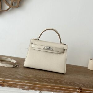 Alternative view of Hermes Kelly Mini Top Handle Bag 7.5in/ 19cm Craie Epsom Palladium Hardware For Women
