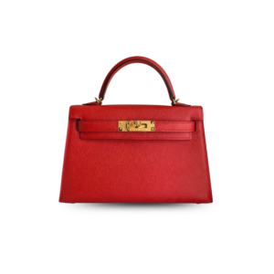 Hermes Kelly Mini Top Handle Bag 7.5in/ 19cm Rouge Epsom Gold Hardware For Women