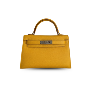 Hermes Kelly Mini Top Handle Bag 7.5in/ 19cm Yellow Epsom Palladium Hardware For Women