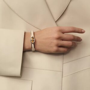 Alternative view of Hermes Mini Clic Chaine D Ancre Bracelet Creme Silver Hardware For Women H209000FP85PM