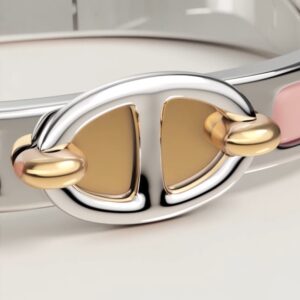 Alternative view of Hermes Mini Clic Chaine D Ancre Bracelet Rose Candeur Silver Hardware For Women H209000FP1ZPM