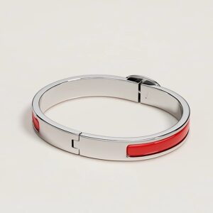 Alternative view of Hermes Mini Clic Chaine D Ancre Bracelet Rouge Amarante Silver Hardware For Women H209000FP94PM