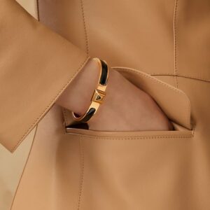Alternative view of Hermes Mini Clic Medor Bracelet Noir Gold Hardware For Women H200005F 01GM