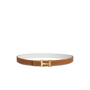 Hermes Mini H 24mm Reversible Belt Brown/ Blanc For Women H052150CADG065