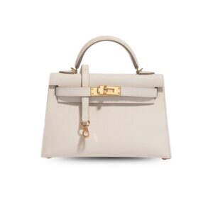 Hermes Mini Kelly Craie For Women Gold-Toned Hardware 7.5in/19cm
