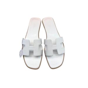 Hermes Oran Sandal White For Women