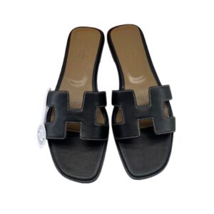 Hermes Oran Sandal Black For Women