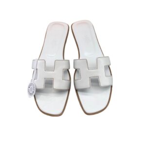 Hermes Oran Sandal White For Women