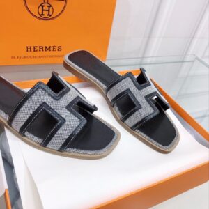 Alternative view of Hermes Oran Sandal Black/Silver For Women, Women’s Shoes H221106Z 01340