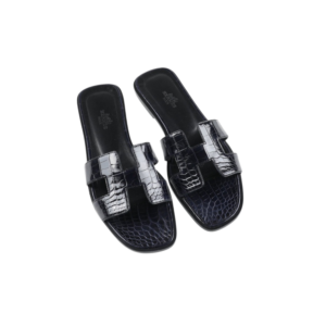 Hermes Oran Sandals Black For Women