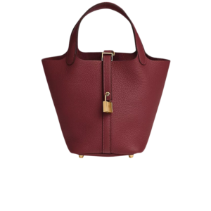 Hermes Picotin 18 Taurillon Clemence Rouge H Top Handle Bag 7.1in/ 18cm Red Gold Hardware For Women H056289CC55