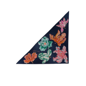 Hermes Tulipomanie Triangle Scarf Navy For Women H363964S 02