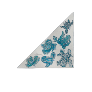 Hermes Tulipomanie Triangle Scarf Bleu Electrique For Women