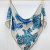 Hermes Tulipomanie Triangle Scarf Bleu Electrique For Women - Image 8